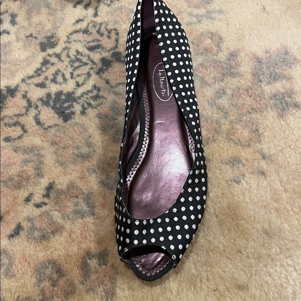 Polka Dot Peep Toe Flats